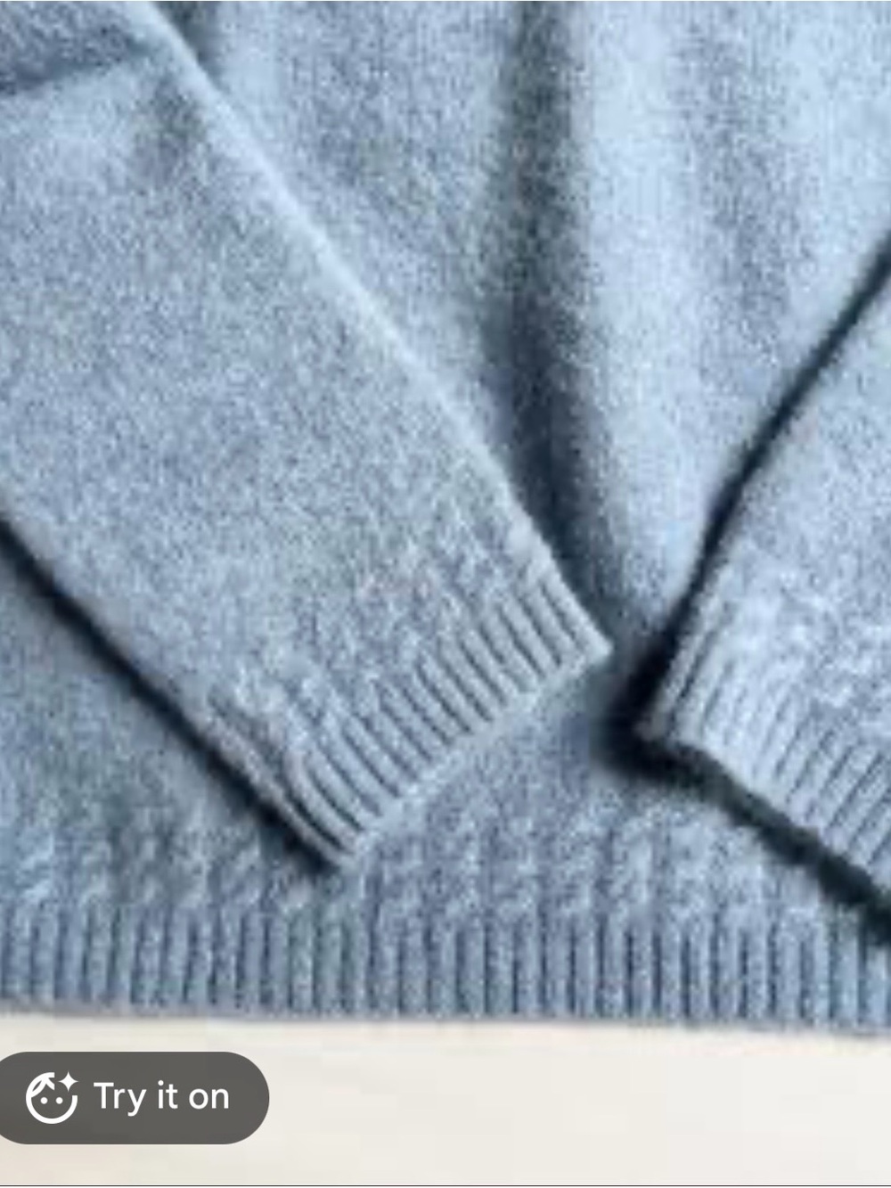 **RARE**Sezane Amiel Sweater in Light Blue with detail on neckline and cuff
